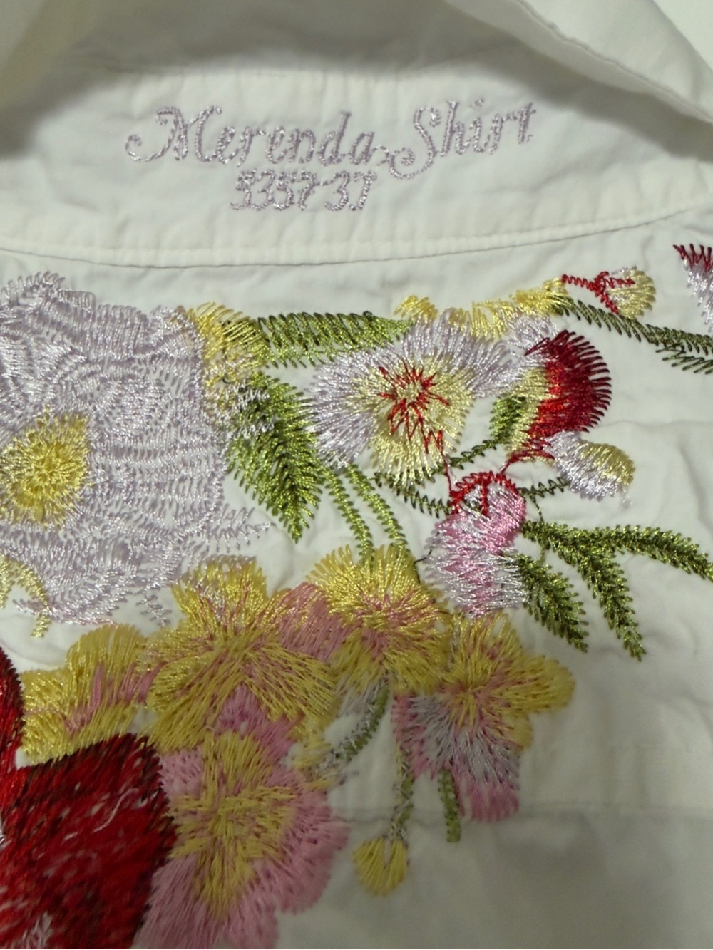 3J Workshop Johnny Was White Floral Embroidered Button-Up Shirt Size S - Picture 5 of 6